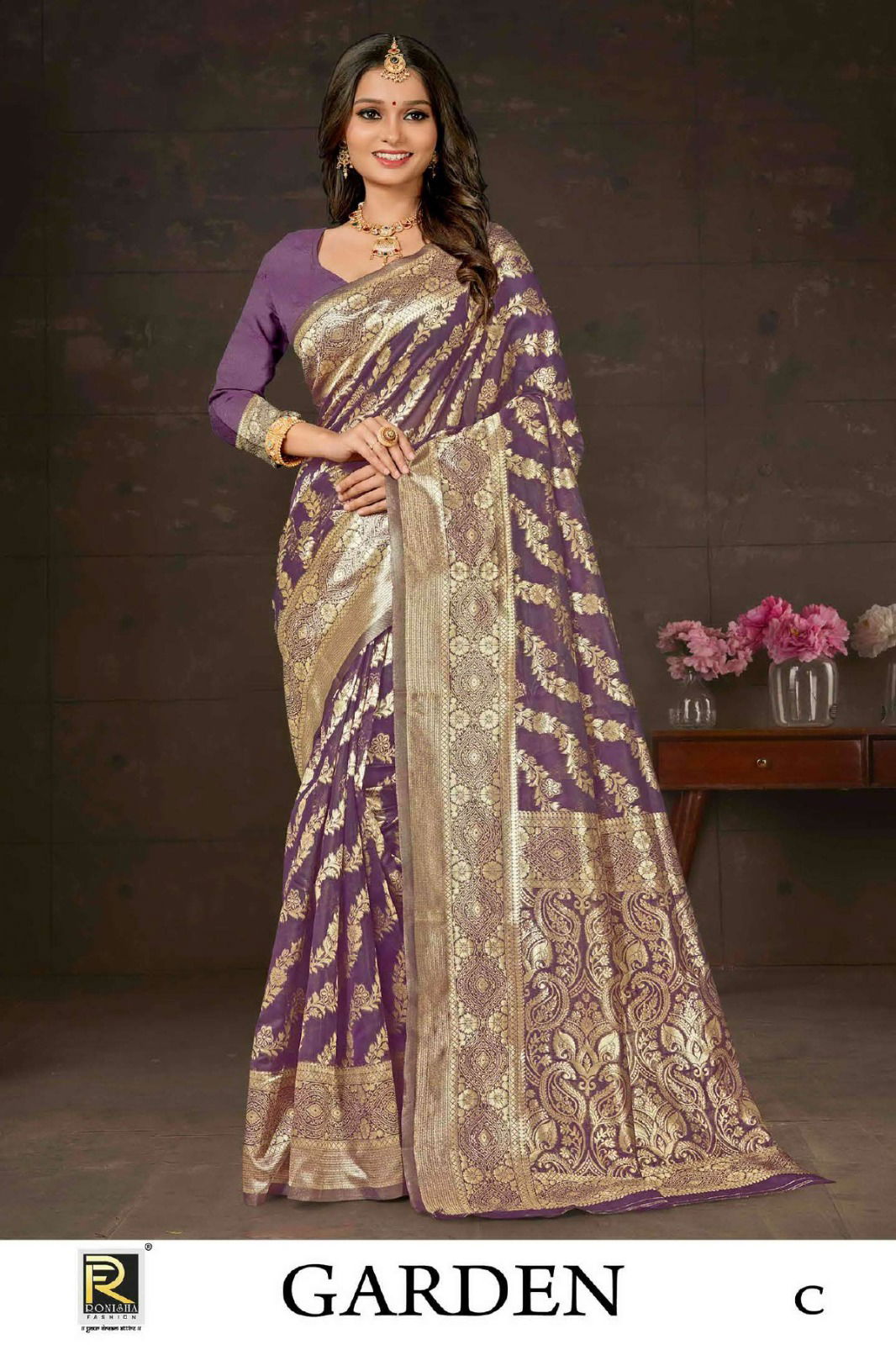 Garden By Ronisha Designer Banarasi Silk Saree Suppliers In India
